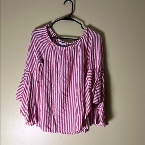 Fever Pink and White Striped Blouse